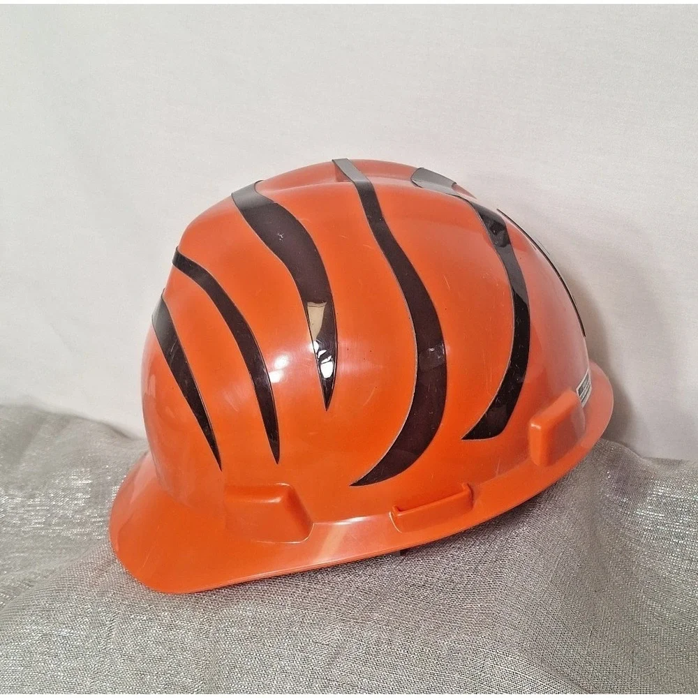 NFL Bengals V-Gard Hard Hat Medium MSA Safety Works Class E Type 1 Orange Black